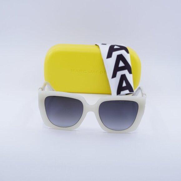 Marc Jacobs MARC 687/S 0SZJ 9O Sunglasses Ivory Square Frame, Grey Lenses - Picture 10 of 10